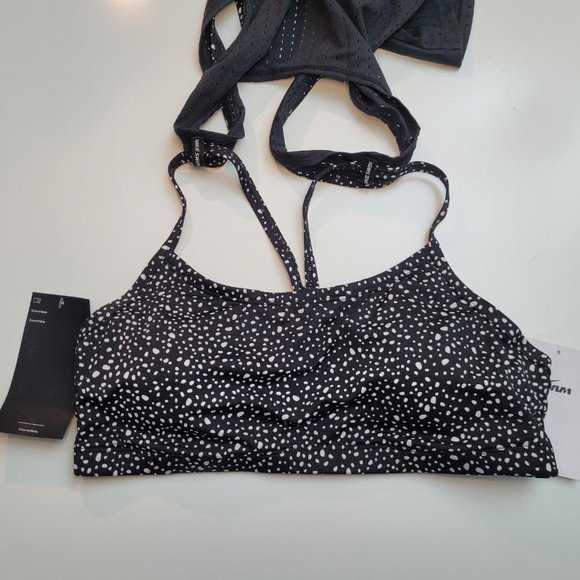 164. Nike 2pc swim top. Black with white polka dots. Size M. NWT - Picture 3 of 6